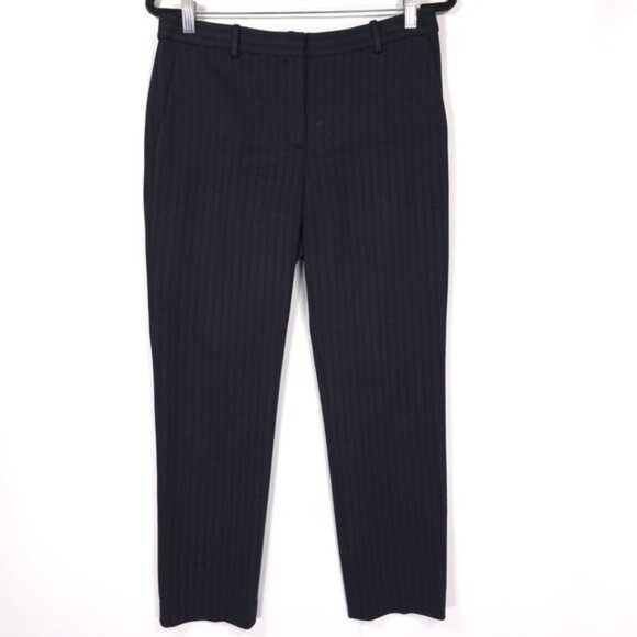 Theory Women's Tailor Trouser C Pale Stripe Knit Size 6 Viscose Blend J0726211